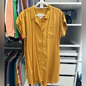 Evy’s Tree mustard color shirt dress XL NWT